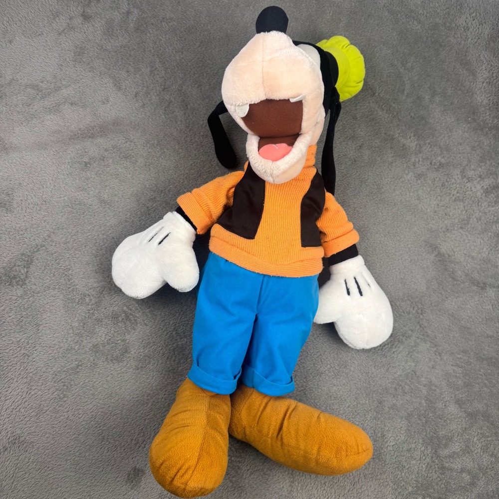 Disney Goofy Plush Stuffed Animal Toy 26" Orange Blue Excellent Classic Outfit